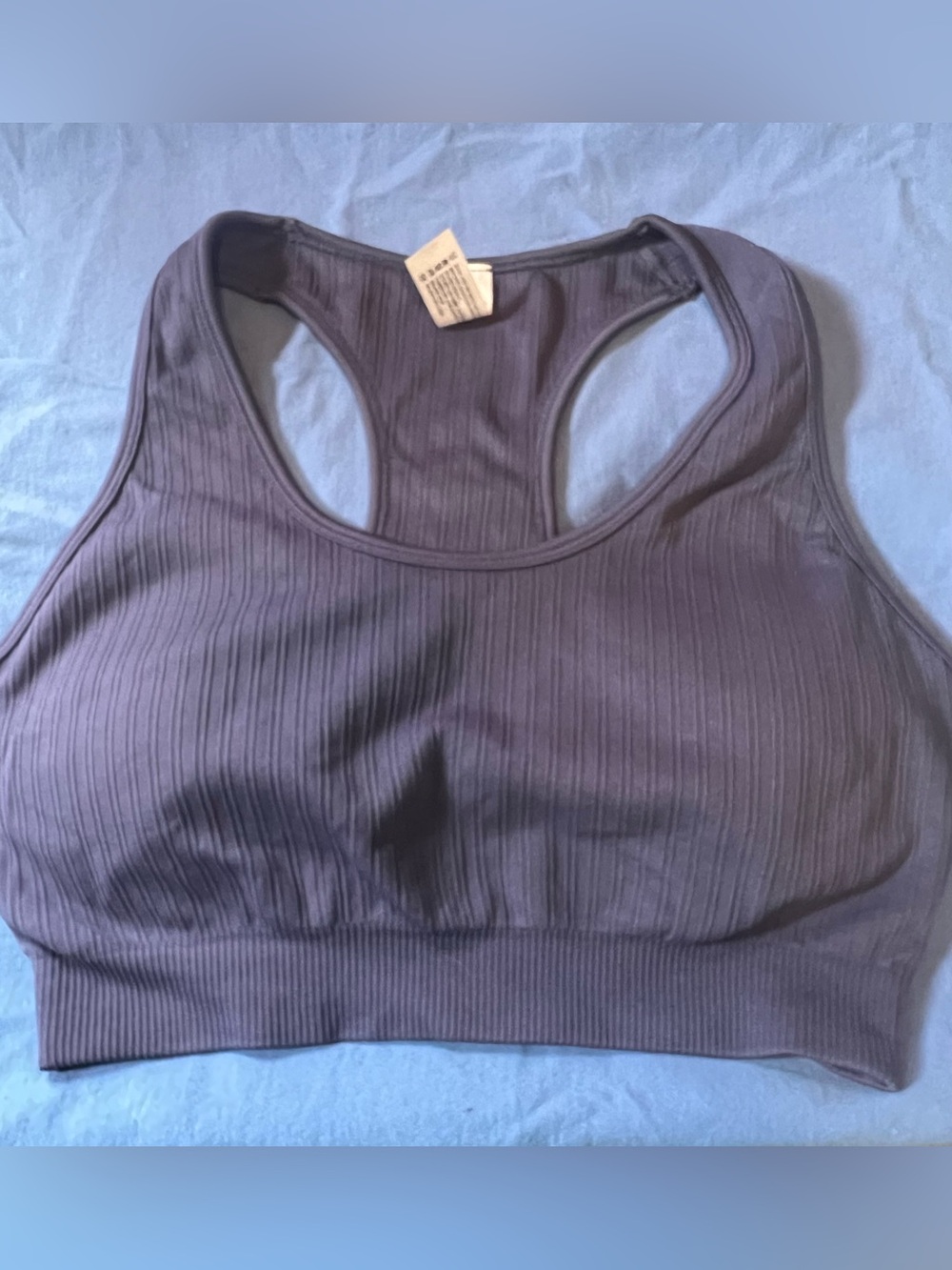 Velocity Ribbed Racerback Sports Bralette - Deep Purple